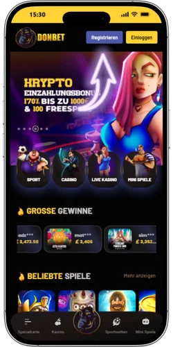 Donbet Casino Registrierung Schritt 1 Startseite mit Registrieren Button