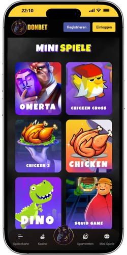 Donbet Casino Mini Games Bereich mit Crash und Plinko Spielen