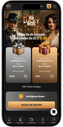 Slot Mafia Casino Lucky Box Mystery Belohnungen und Sofortgewinne