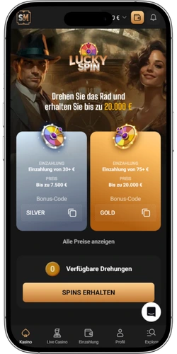 Slot Mafia Casino Lucky Spin Glücksrad mit täglichen Bonuspreisen