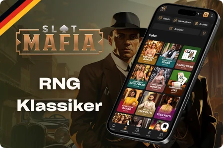 Slot Mafia Casino Tischspiele Bereich mit Roulette Blackjack und Baccarat