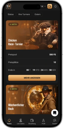 Slot Mafia Casino Turniere Übersicht mit Preispools und Ranglisten