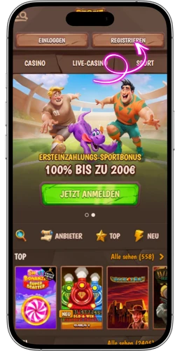 Stone Vegas Registrierungsbutton